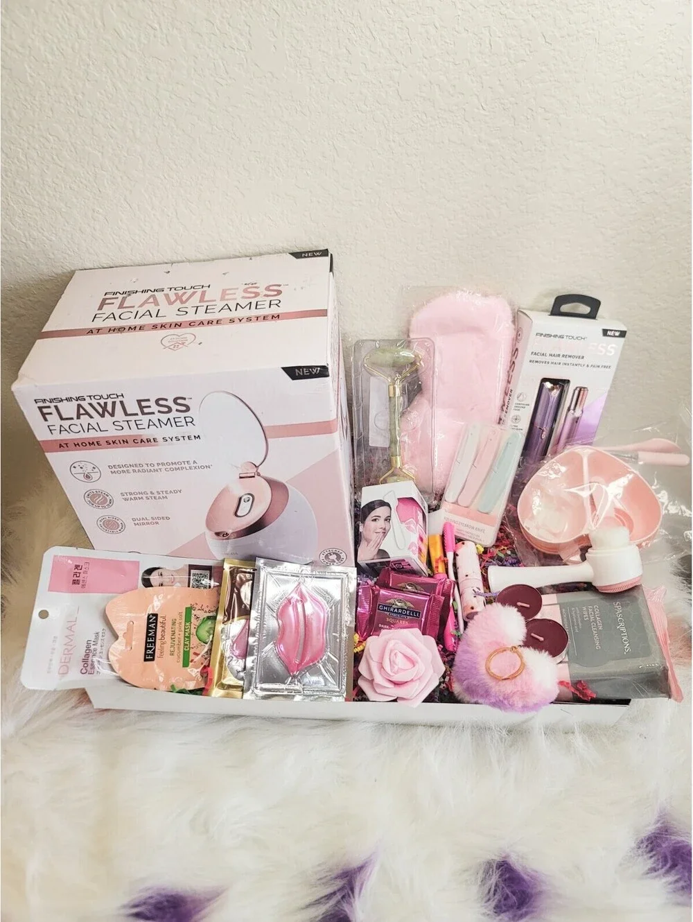 Women Selfcare Gift Box with Facial Steamer and Skincare Set